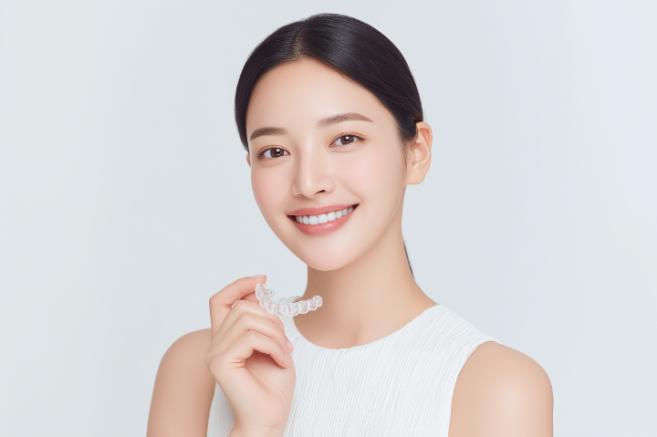 痛みを予防しながら矯正を進める笑顔の女性